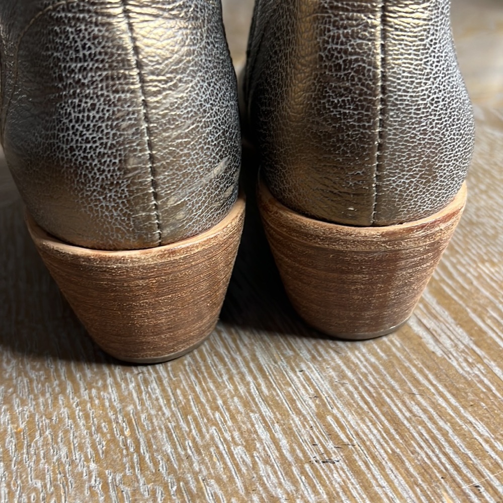 JOIE Gold Leather Booties 36.5 - Picture 7 of 11